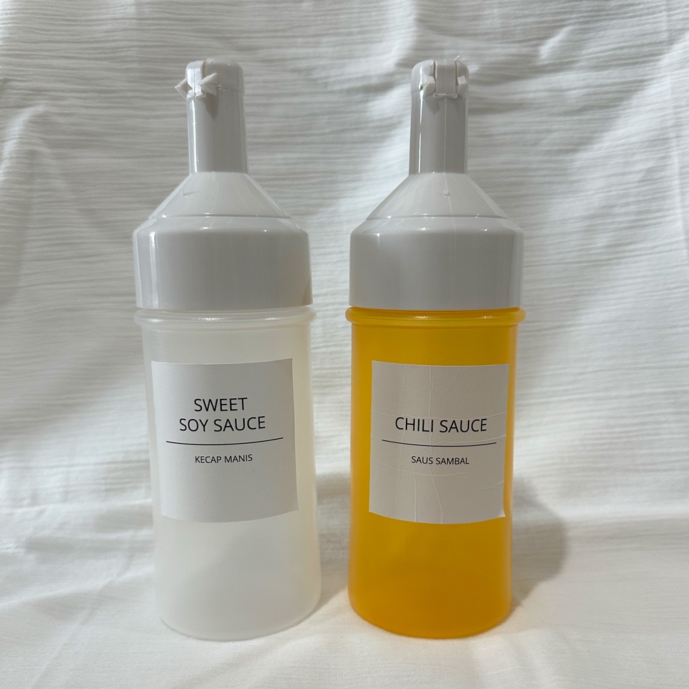 [Preloved] Set Botol Kecap Saus Sambal Plastik Putih 250 ml