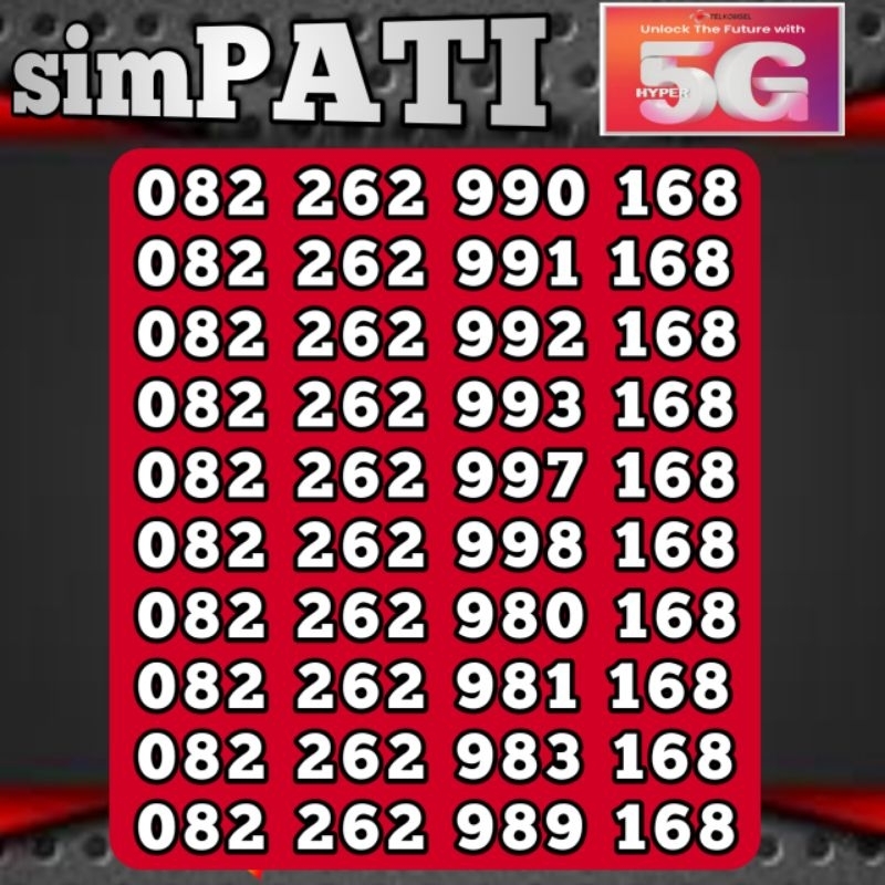 nomor cantik 168 1689 Telkomsel