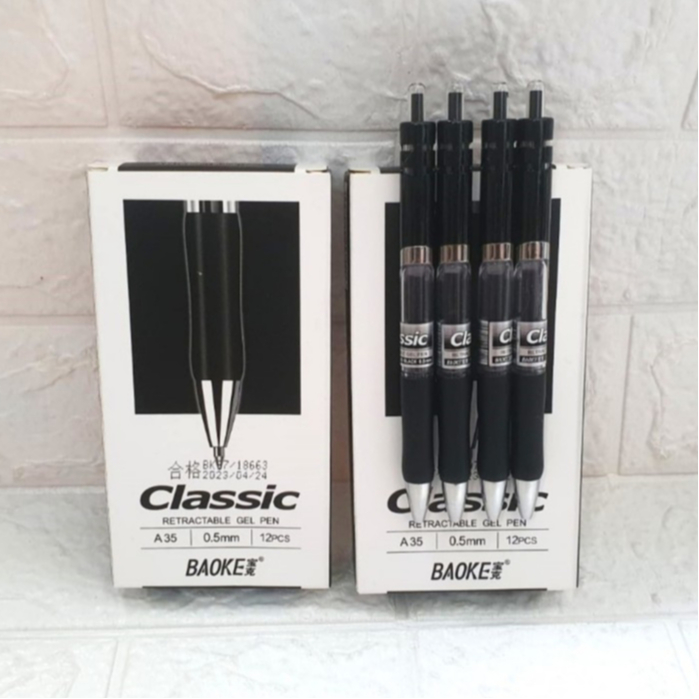 

(Dapet 1 Pcs) Pulpen Gel Cetek Tinta Hitam BAOKE A-35