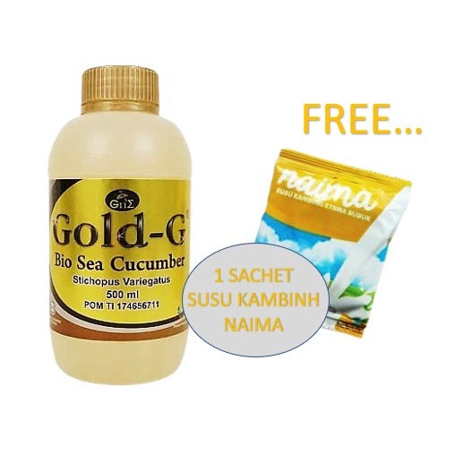 

[ PAKET BUNDING ] - Gold G - Jelly Gamat Gold-G Bio Gold 500ml & 1 Saset Susu Kambing Naima Bubuk