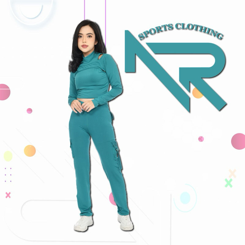 setelan baju olahraga wanita crop top lengan panjang crop top korea long sleeve,pakaian senam,cargo 