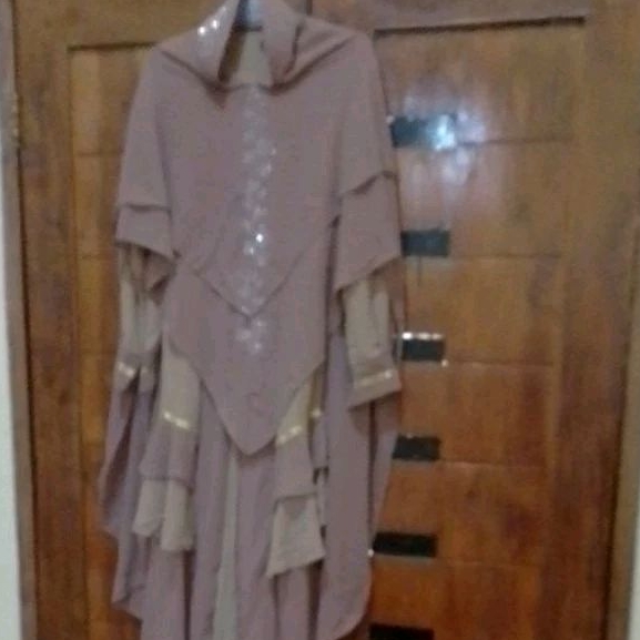GAMIS SYAR'I SET KHIMAR bahan Ceruti
