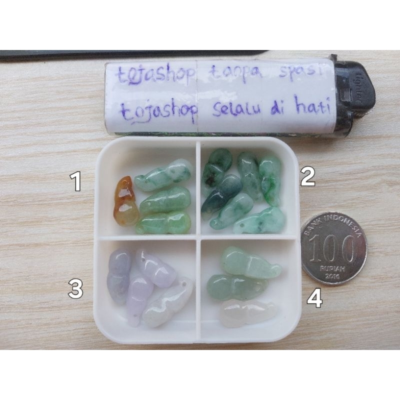 original batu giok burma liontin labu mini