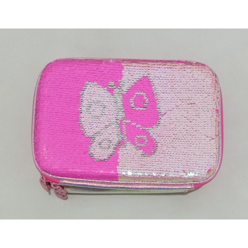 

NEW PENCIL CASE / TEMPAT PENSIL DOUBLE ZIPPER WARNA PINK MERK SKYLAR J.9
