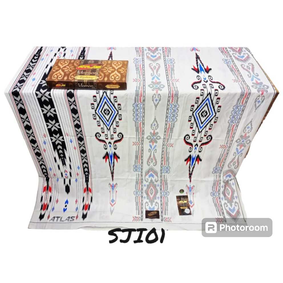 TERLARIS SARUNG ATLAS TERBARU IDAMAN KEMBANG WARNA PUTIH MOTIF BHS  SARUNG ATLAS DEWASA