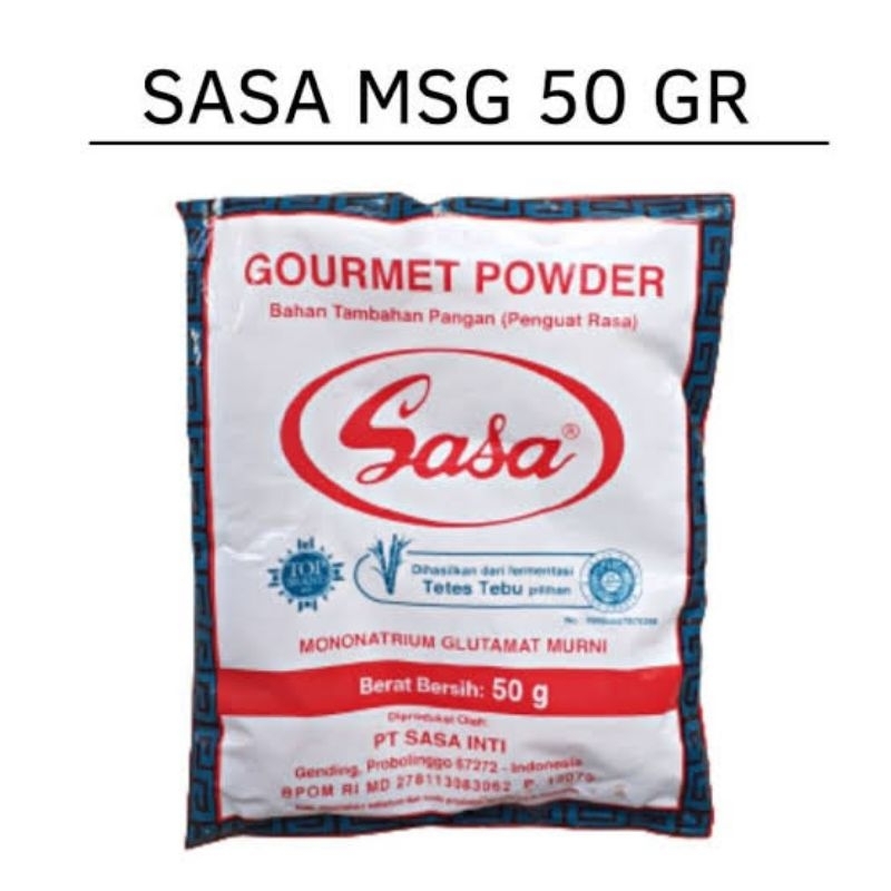 

sasa penyedap rasa MSG kemasan 50 gram