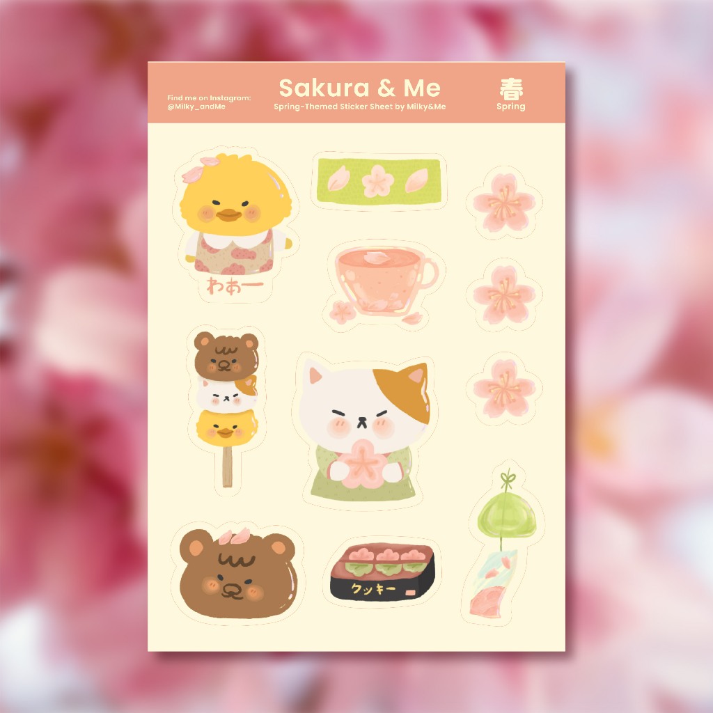 

Glitter Sticker Sheet - Sakura & Me