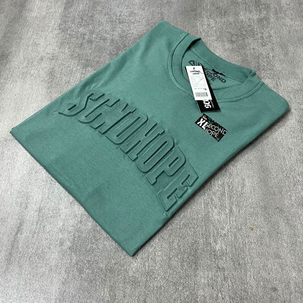 SECONHOPE Tshirt Embos Original Produk Pria Wanita Lengan  Pendek Katun 24s Kaos Distro Unisex Motif