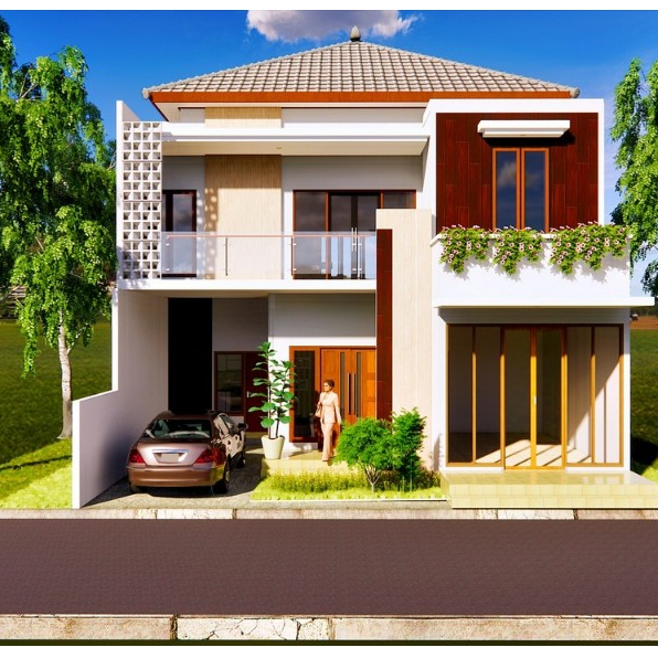 

Desain rumah hotel video 3D eksterior + interior +denah + RAB struktur