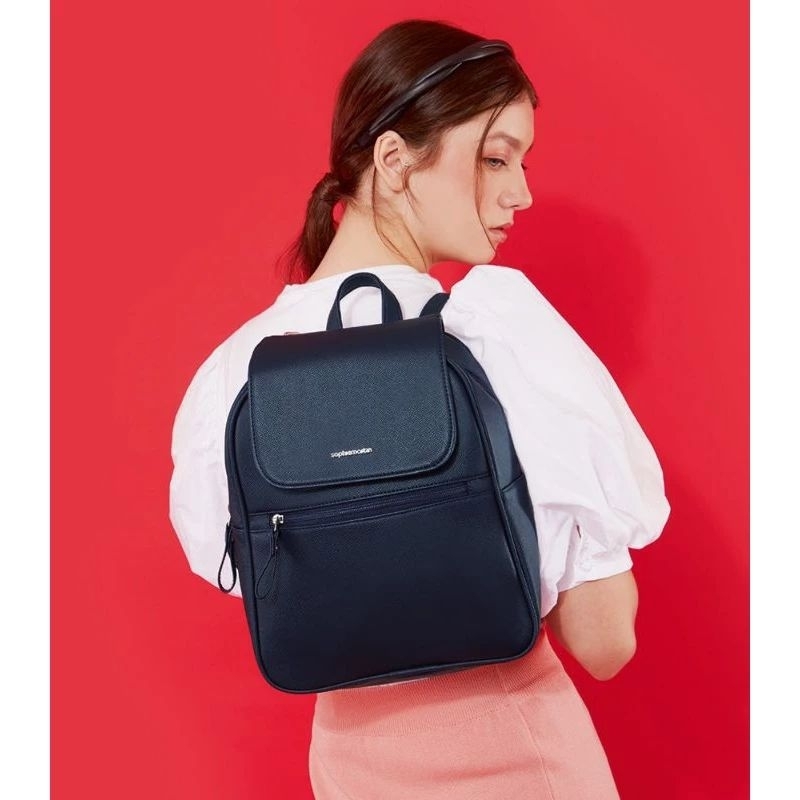 RANSEL FLUER NAVY BACKPACK SOPHIE MARTIN PARIS PROMO MURAH TAS PUNGGUNG WANITA