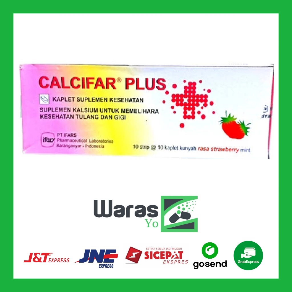 [WS] CALCIFAR PLUS BOX ISI 100 TABLET -  KAPLET KUNYAH VITAMIN SUPLEMEN TULANG CALCIUM [IFARS]