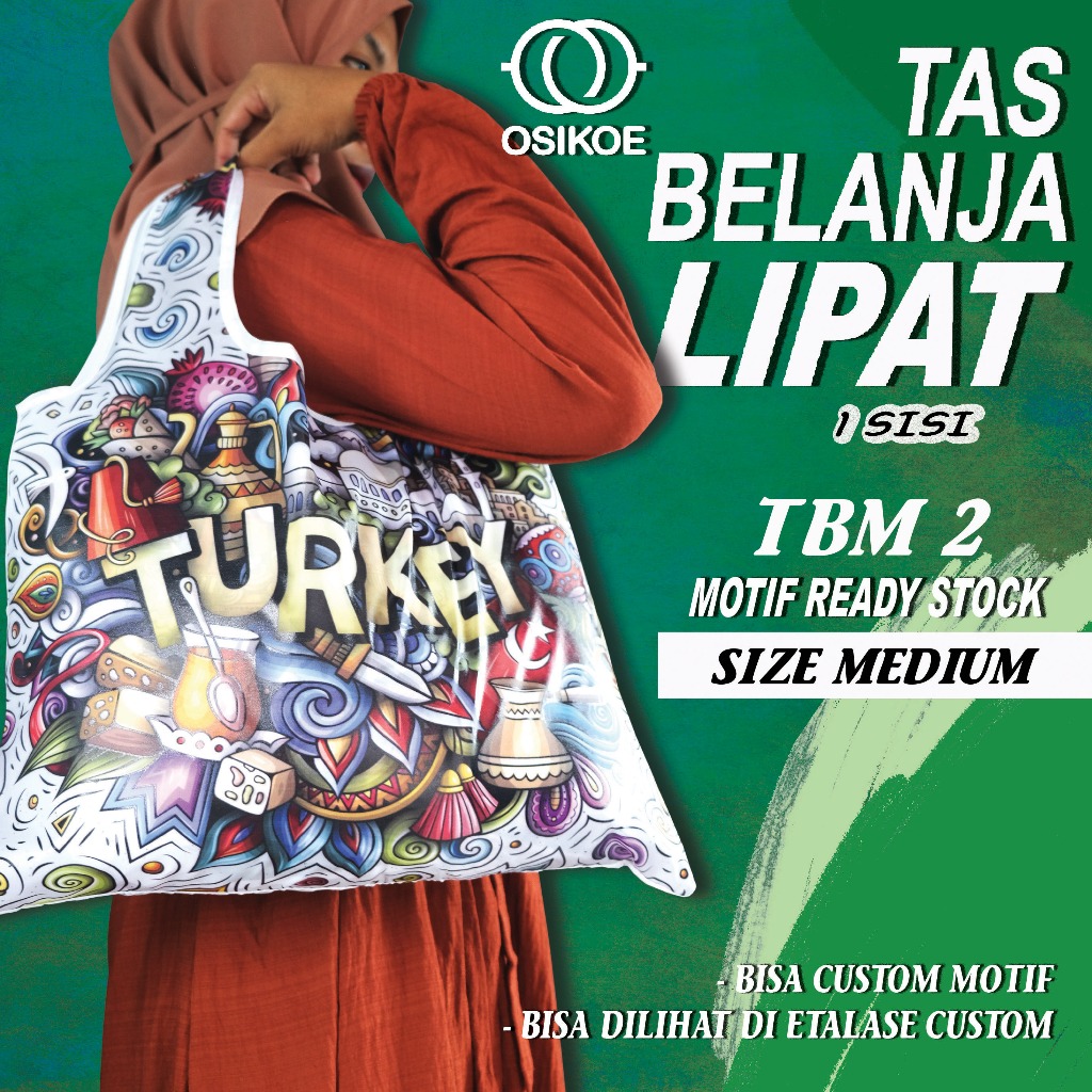 TBM 02 Shopping Bag Tas Belanja Size medium / Bisa Custom Motif / Shopping Bag / Tas Jinjing / Shopp