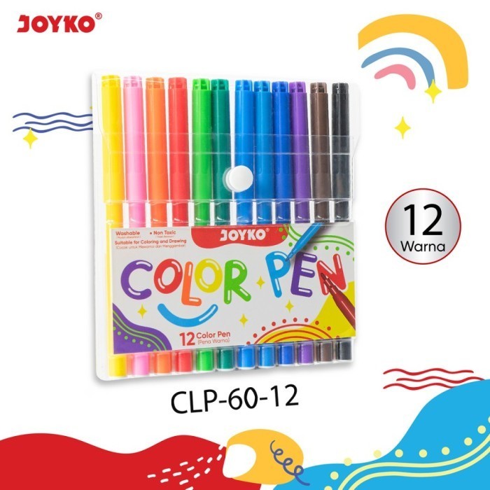 

Joyko Colour Pen Marker / Spidol Pen 12 Warna