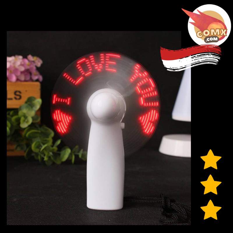 COMX Led Mini Fan - Led Mini Fan Merah - I Love You - I Want You - To Know That