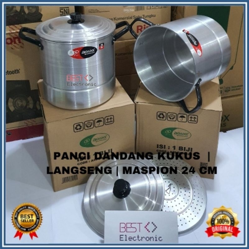 Panci Dandang Kukus B / Besar 24 cm Aluminium Maspion / Panci Kukus Maspion / Panci Kukusan / Panci 