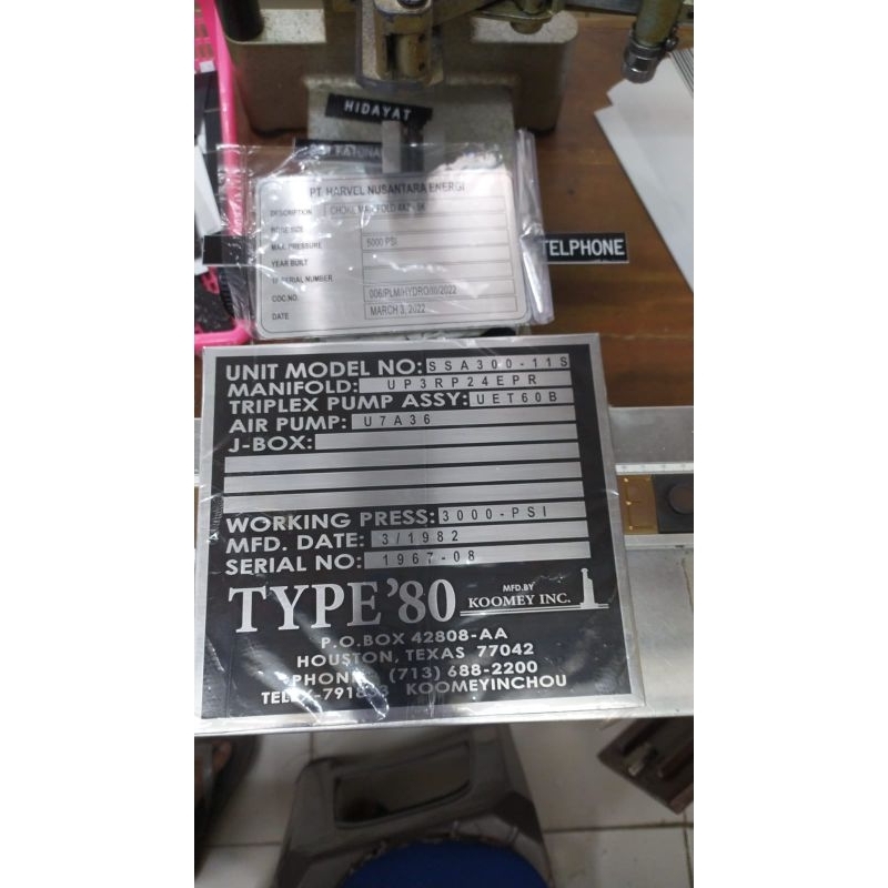 

label plat stainless // name plate stainless custom