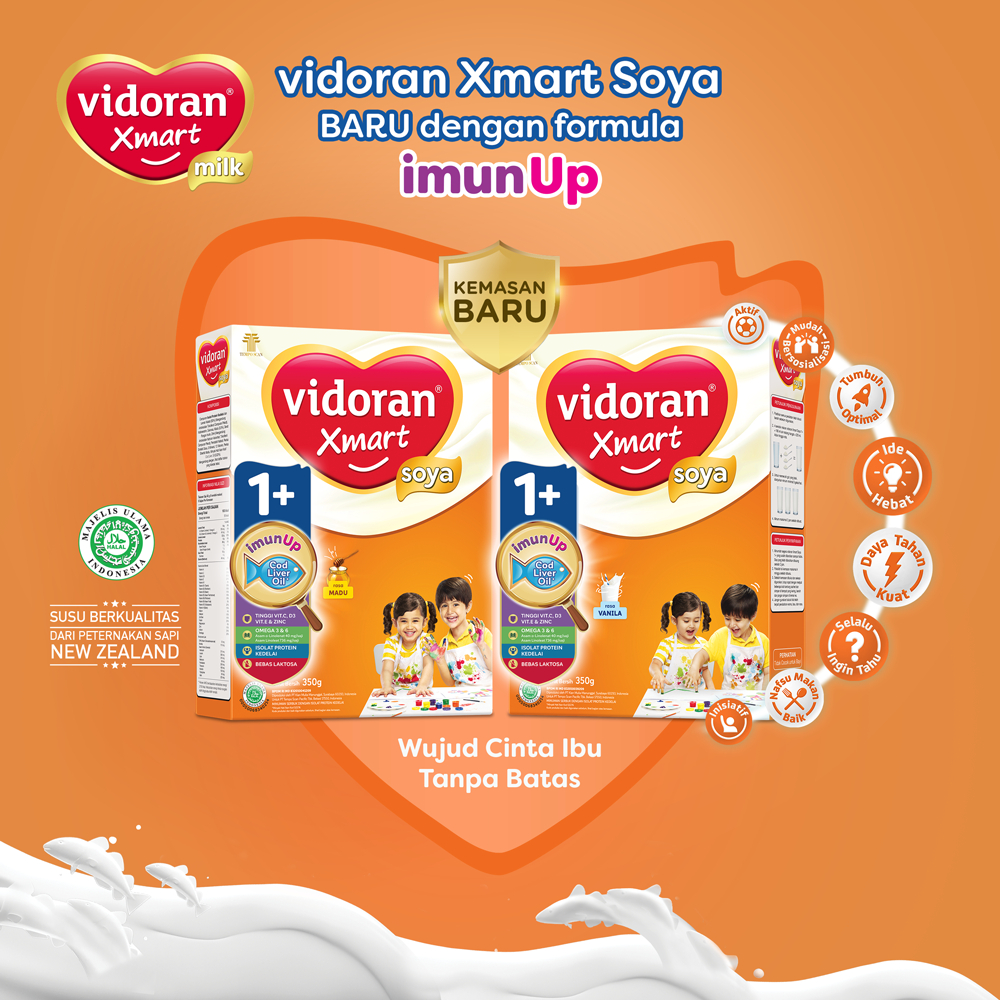 Vidoran Xmart Soya 1+ Madu /Vanila 725 gr