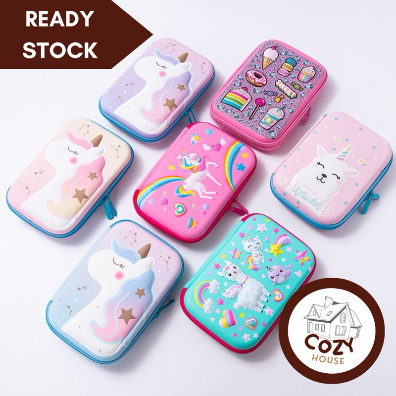 

Kotak Pensil Anak Tempat pensil 3D Timbul Hardcase astronot unicorn import kado ultah anak perempuan
