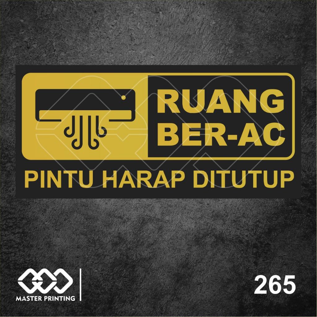 

265 - Stiker Ruang BerAC, Ruangan Ber AC, Sticker Vinyl, Premium, Tahan Air, Termurah, Bisa Custom