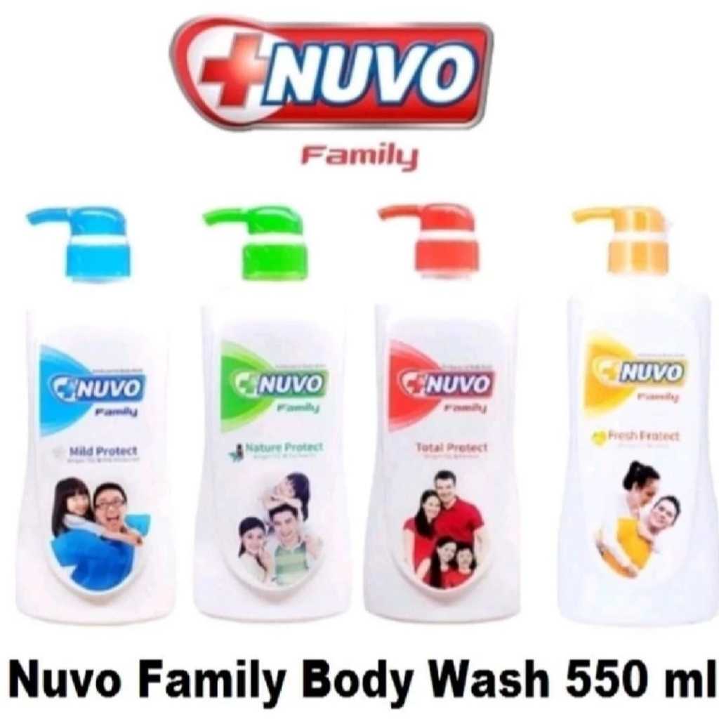Sabun mandi cair Nuvo, botol pump 550ml