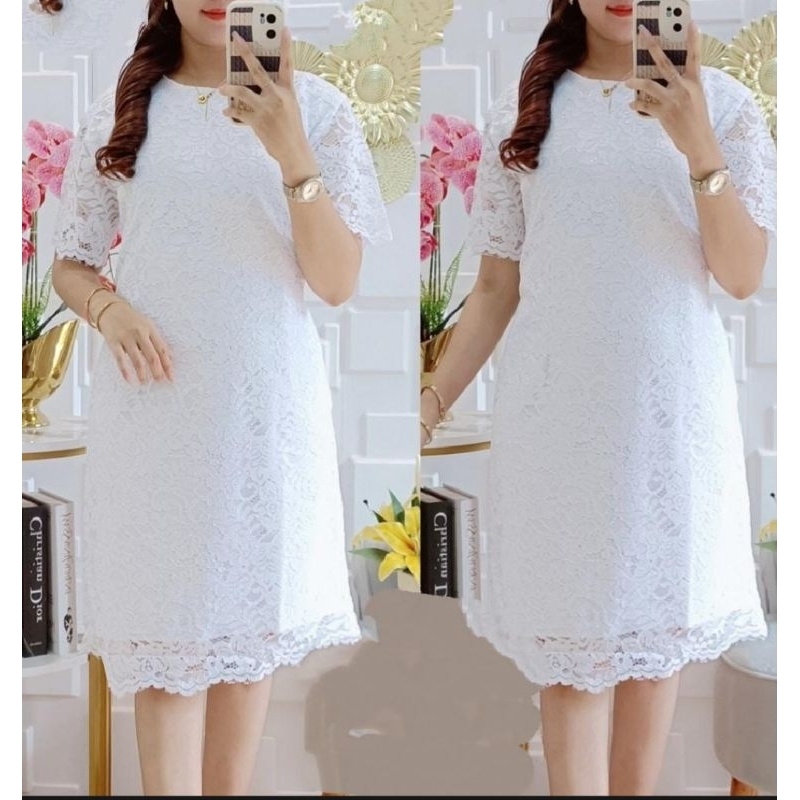 Terbaru dress brokat 2024/dress natalan/ dress remaja