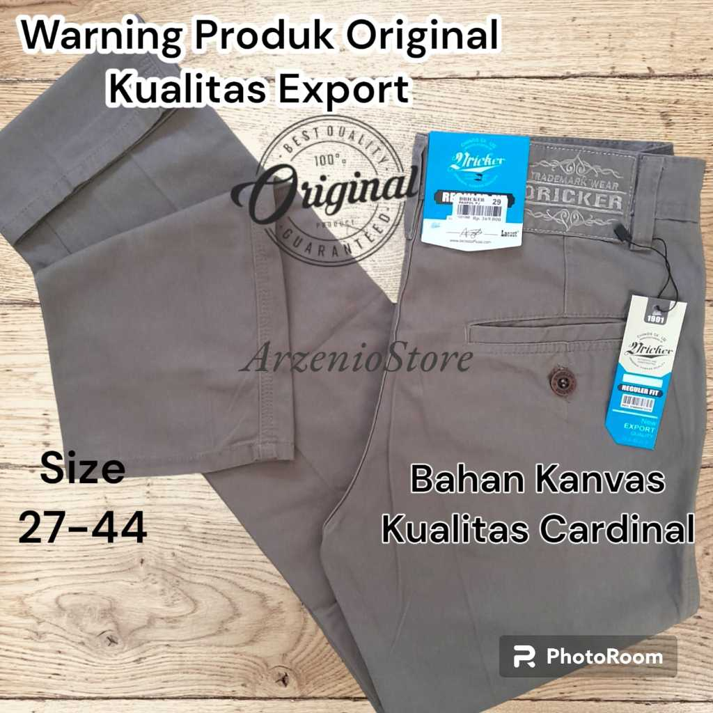 Celana Panjang Pria Chinos Bahan Kanvas Kualitas Emba Original Dricker Lacost Bahan Tebal Tidak Mela