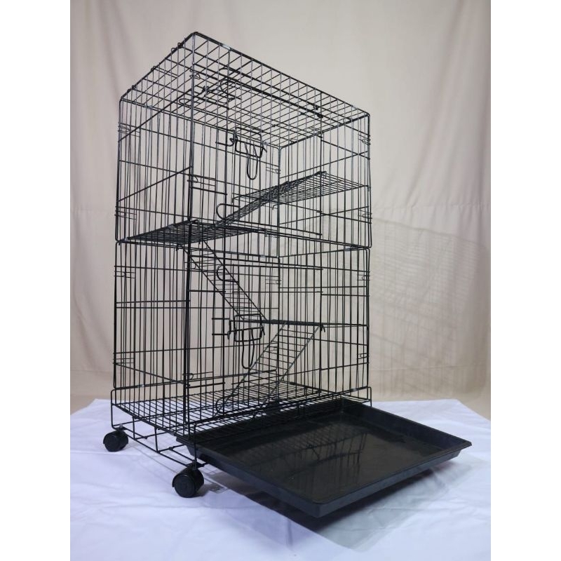 Kandang Kucing 3 Tingkat Plus Roda