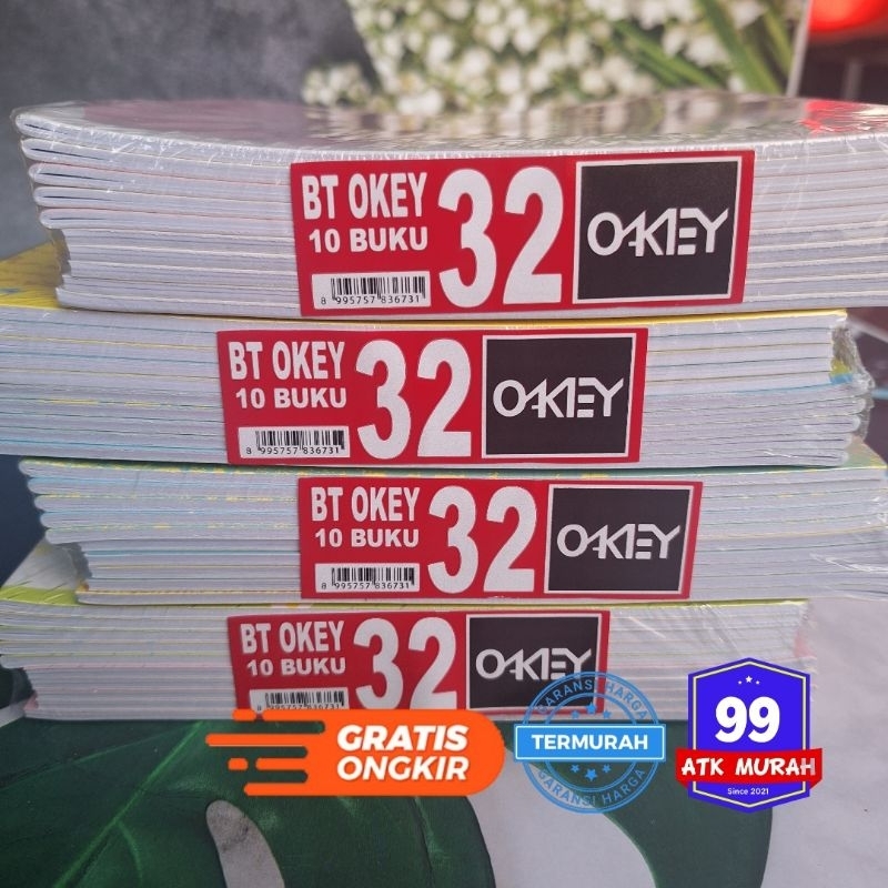 

OKEY 32 Lembar/Buku Tulis Okey/Buku Kiky/Bulu Sekolah/Block Note