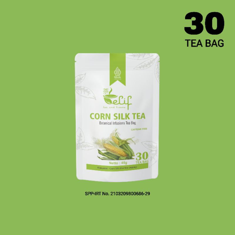 

ELIF TEA AND TISANE Corn Silk Tea | Teh Sutra Jagung untuk Detox Empedu | 30 Tea Bag