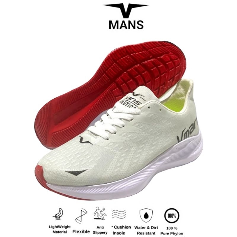 Sepatu Sneakers Pria Original Putih Sepatu Lari Olahraga Cowok Casual Jogging Running Sport Shoes Vm