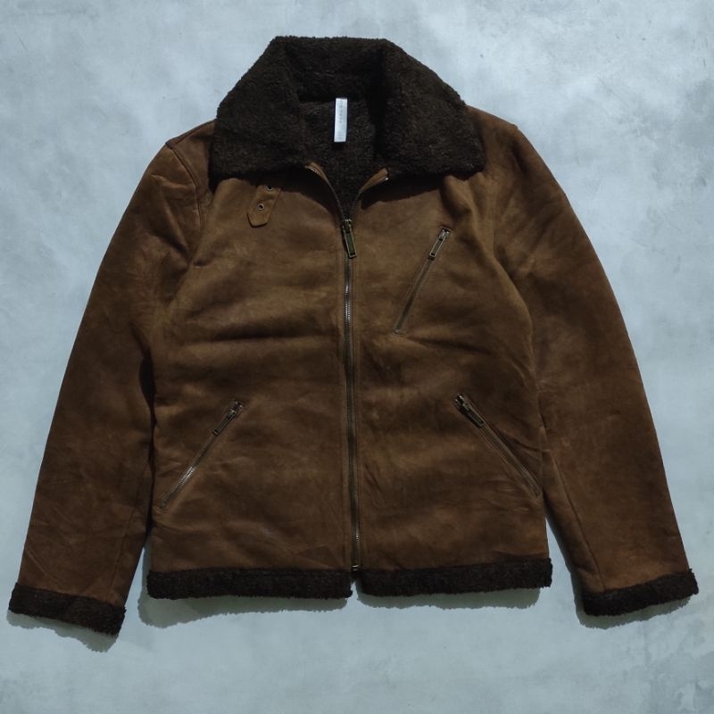 Zara Man Suede Sherpa Jacket
