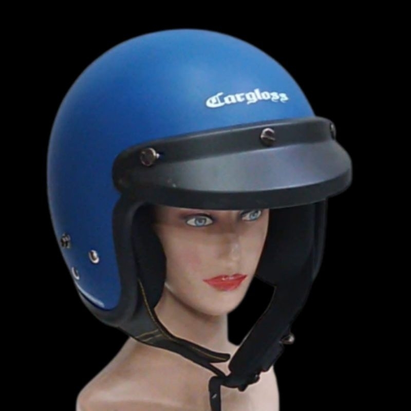 CARGLOSS CFM RETRO HELM HALF FACE BIRU DOFF