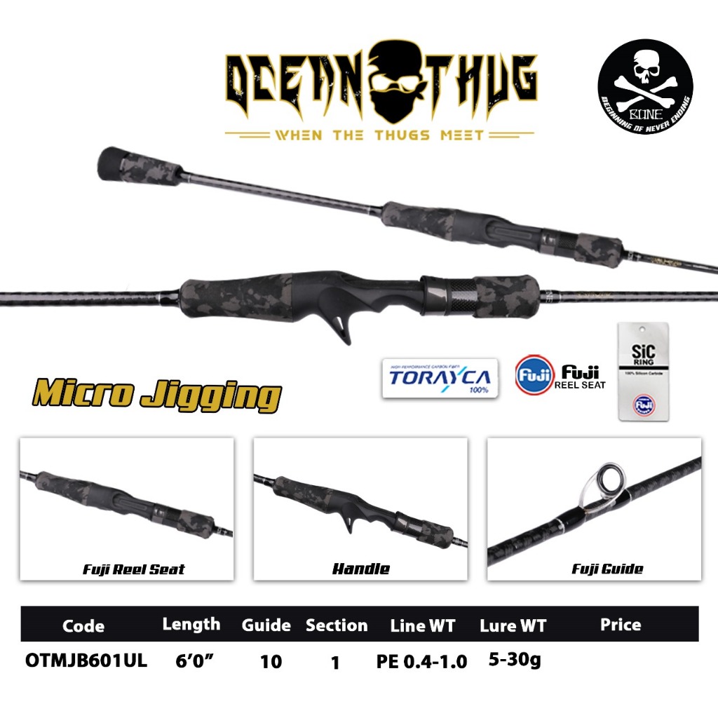 PUSATPANCING5 - Joran Pancing Jigging Bone Micro Jigging PE 0.4 - 0.1 100% Carbon Toray Full Fuji