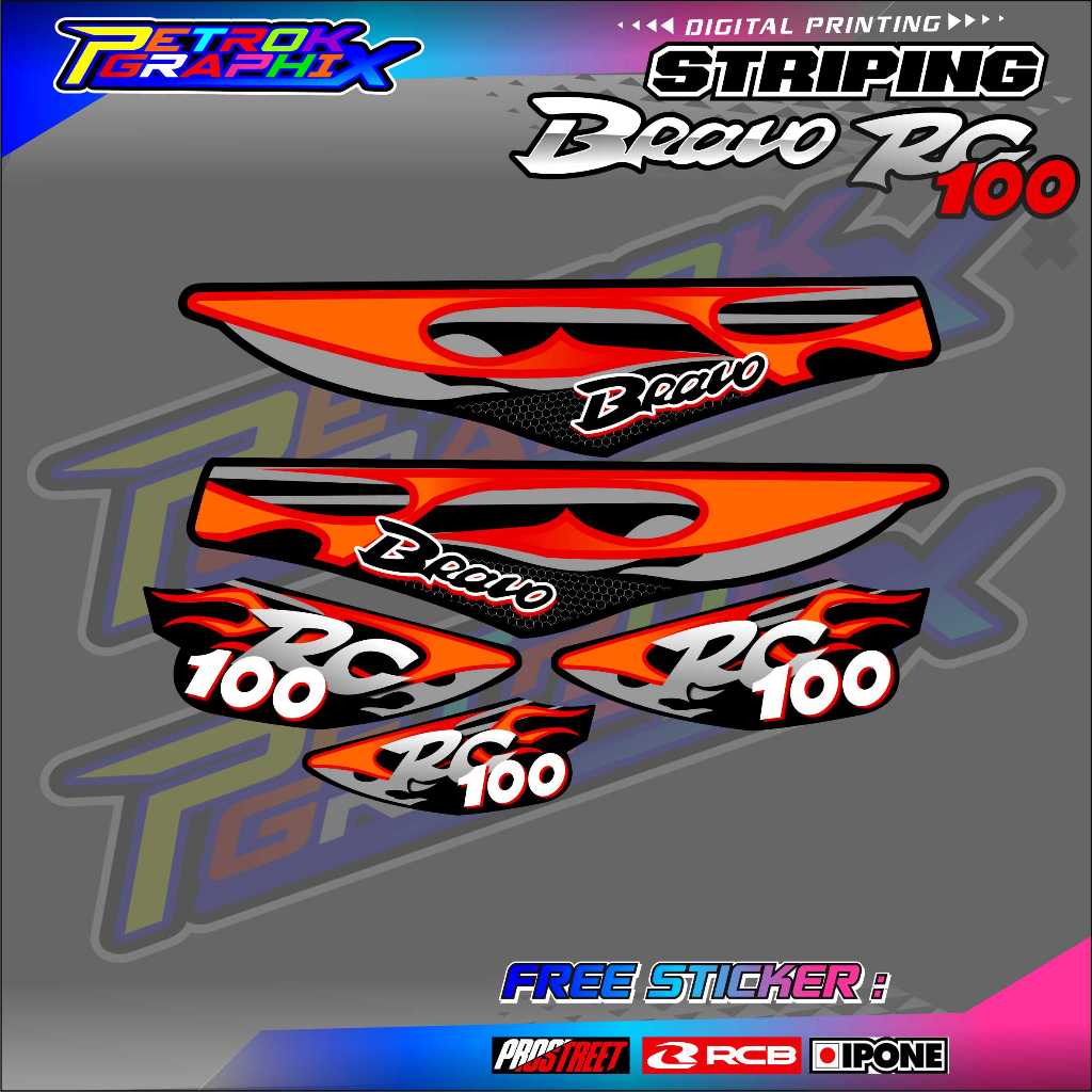 STRIPING VARIASI SUZUKI BRAVO RC 100  / STICKER LIST MOTOR SUZUKI BRAVO RC 100