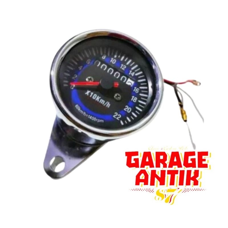Speedometer amper bulat crome - kilometer - rpm manual - rpm digital