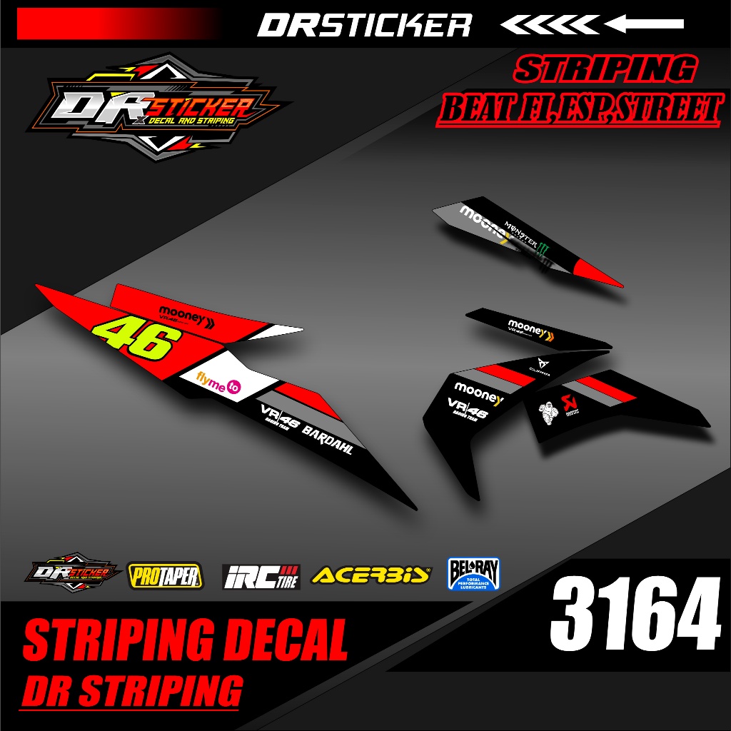 STIKER STRIPING BEAT FI STREET 2017 2018 2019 DESAIN RACING - STRIPING BEAT 2017-2019