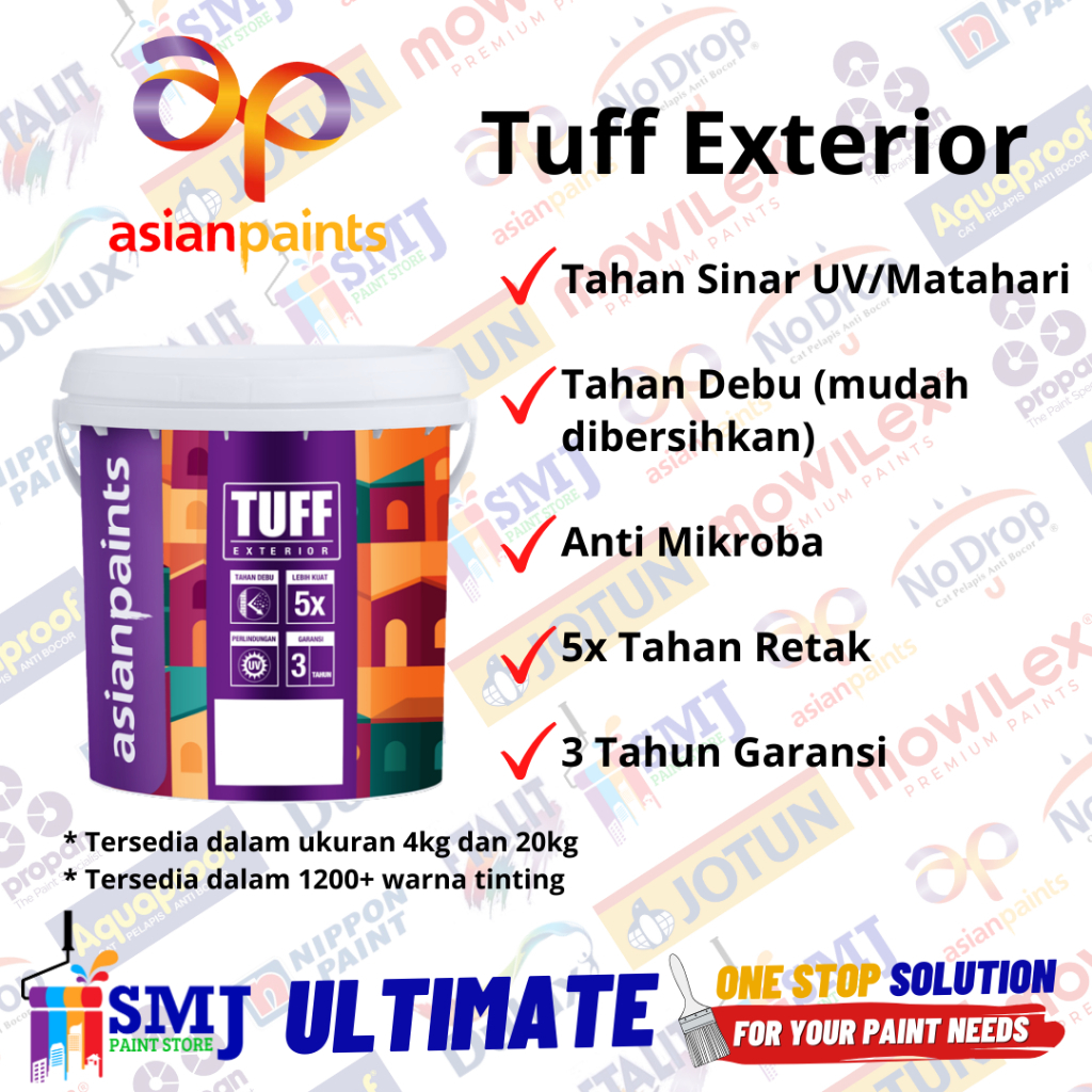 Cat Tembok Eksterior ASIAN PAINT Tuff Exterior White / 3202 Putih 5kg