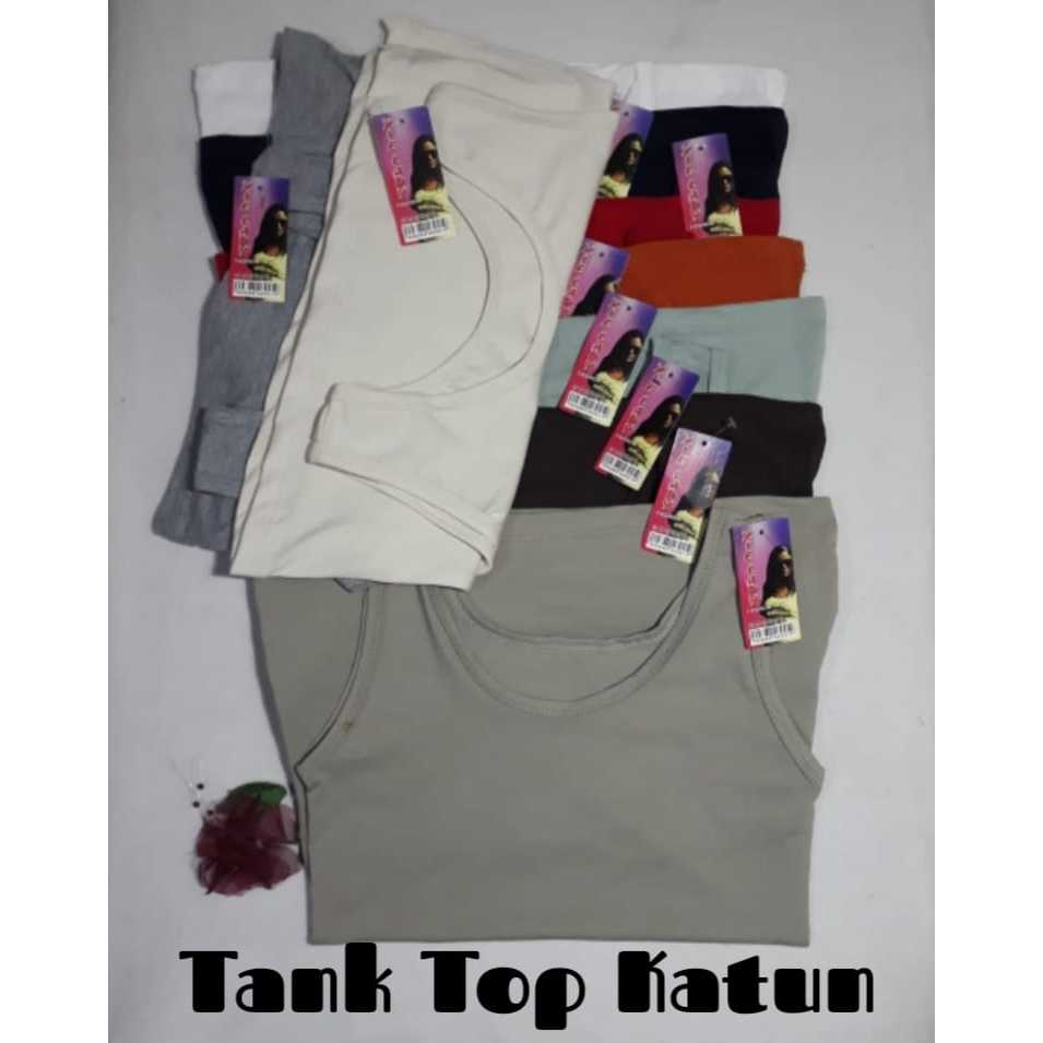Tank Teng Top Tali Kecil Lebar Renda Wanita Cewek Dewasa Bodyfit