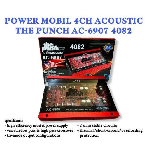 Power Mobil The Punch PCT4082 4 Channel Power The Punch Power Amplifier The Punch AC6907