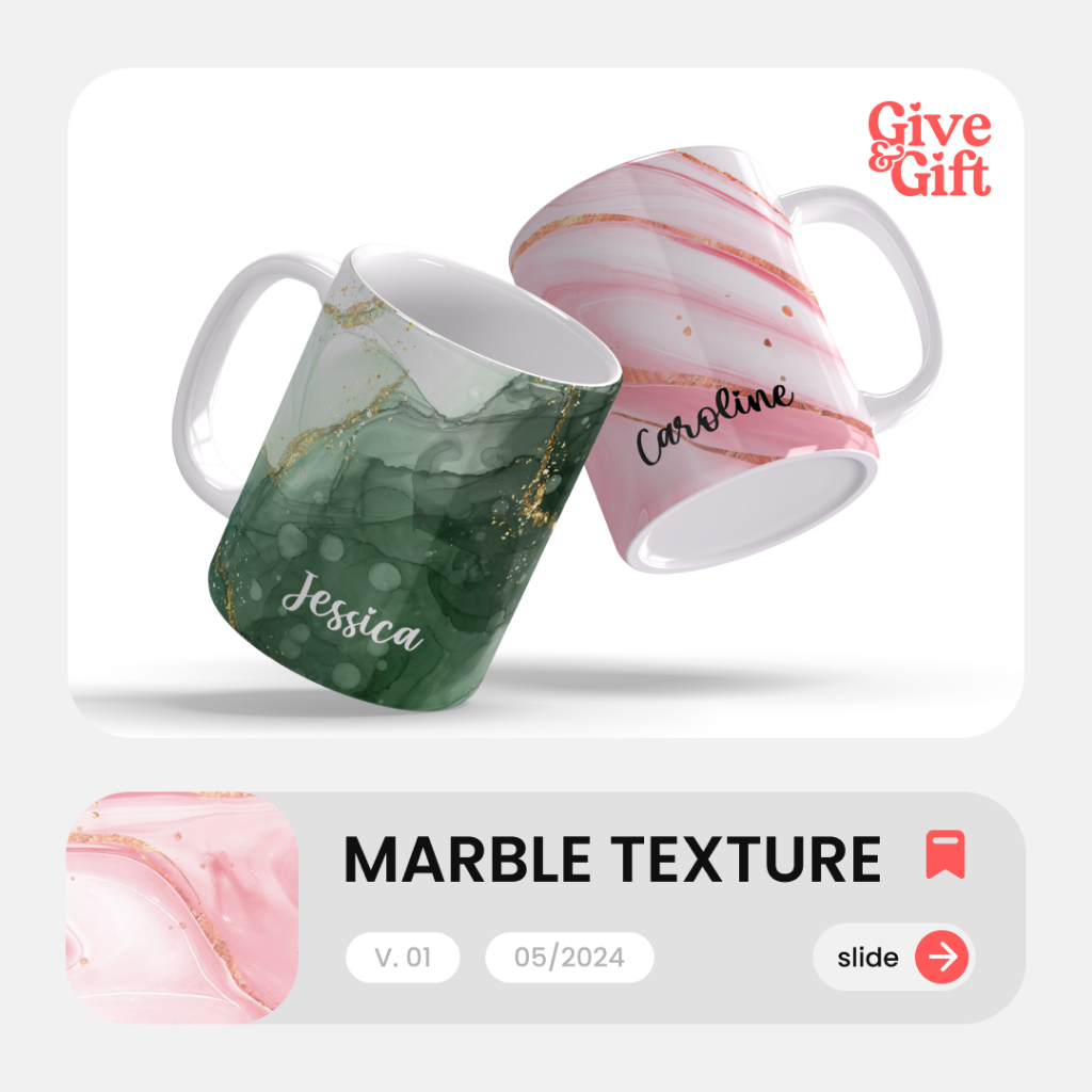 Gelas Mug Marmer / Marble / Mug Custom  / Mug Hari Ibu / Mug Ulang Tahun / Mug Pesta / Mug Sangjit