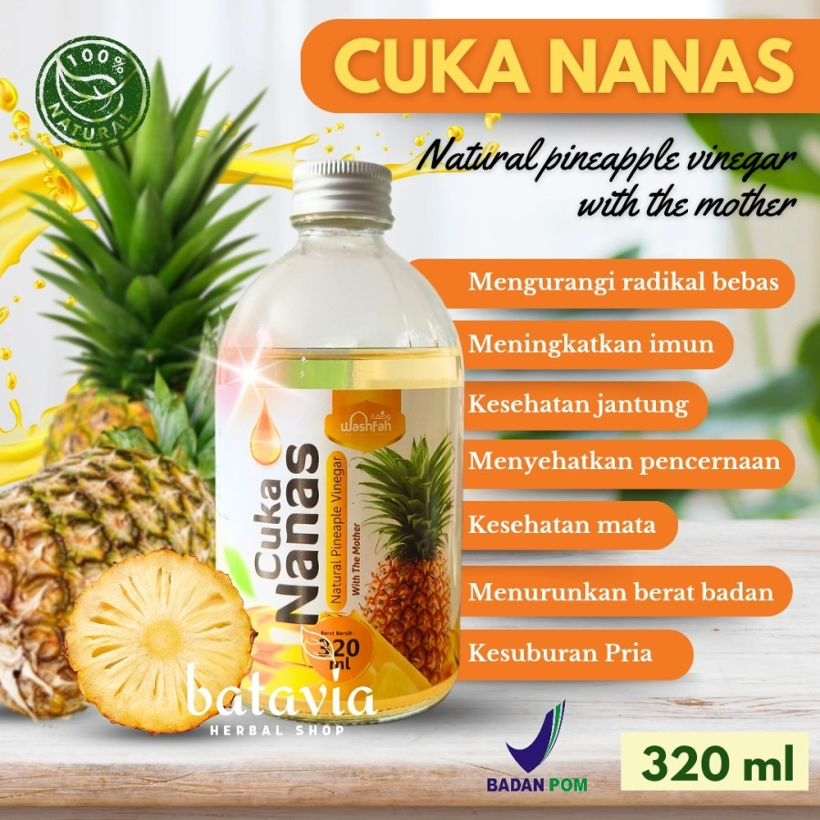 

Cuka Nanas With Mother BPOM Pineapple Cider Vinegar 320gr Washfah