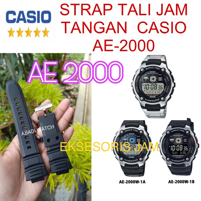 Strap tali jam CASIO AE-2000W AE2000W AE2000 AE-2000 AE 2000