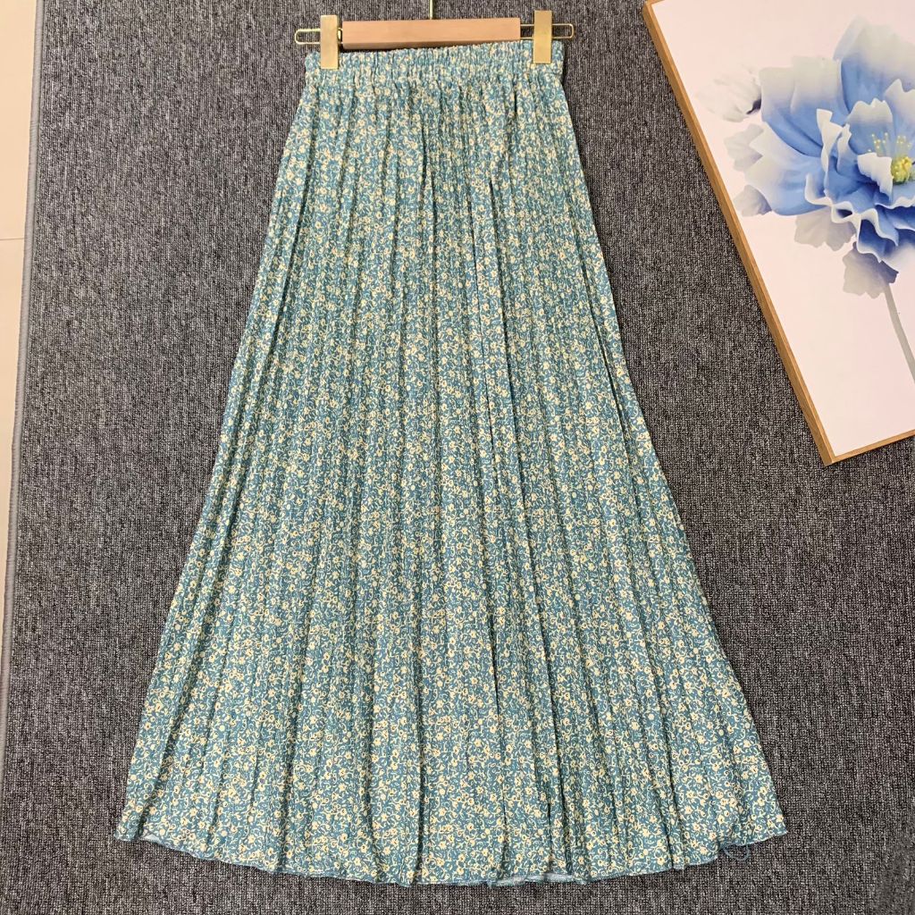 Rok plisket motif bunga/rok plisket premium import