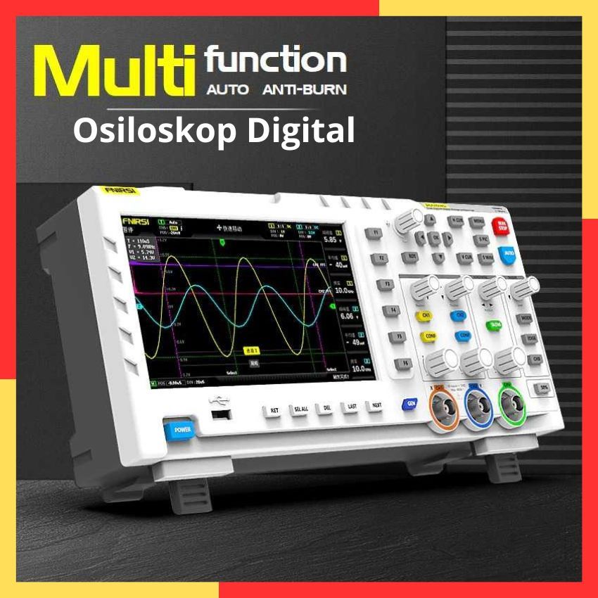 Osiloskop Tester Digital Layar LCD 2 in 1 Dual Channel 100MHz 1 GSa/s 7 Inch