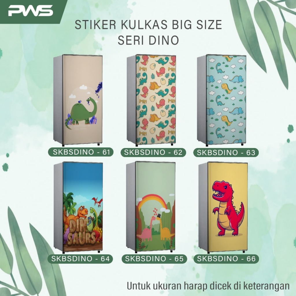 Stiker Kulkas Motif Dino 1 Pintu 2 Pintu / Sticker Kulkas Pandawatali Custom Full Printing