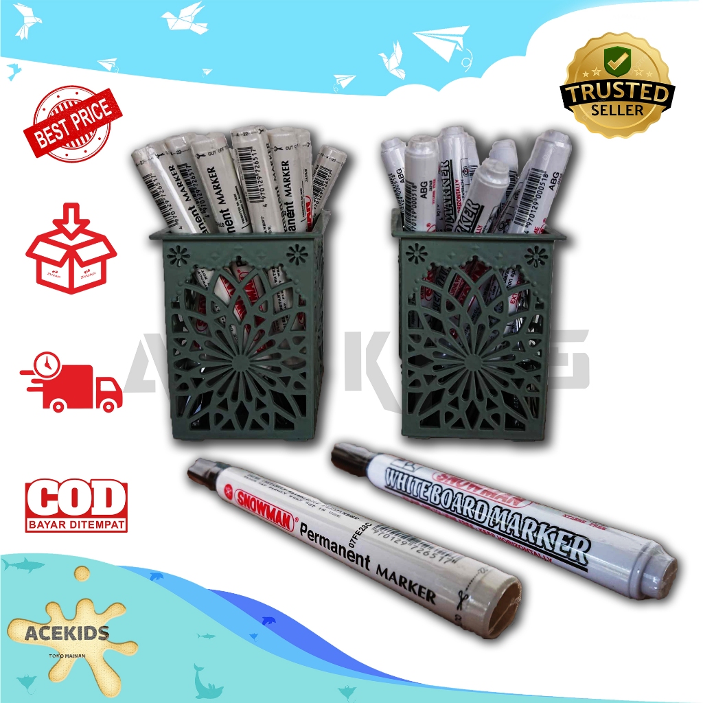 

Spidol Snowman Marker White Board Original Permanen dan Tidak Permanen ABG12 G12HT