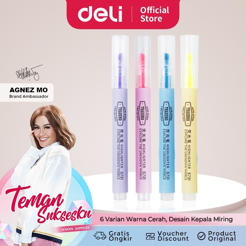 

Deli Highlighter Warna Candy, desain kepala miring S731 - Kuning
