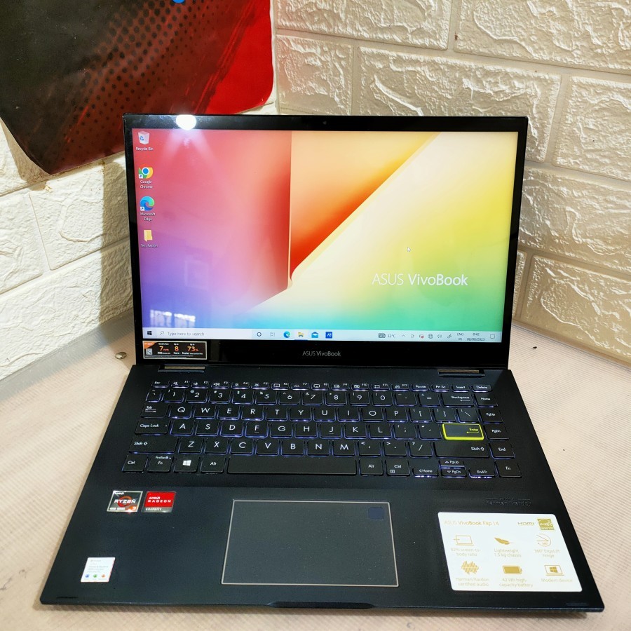 laptop Asus Vivobook Flip Ryzen 3 4300 Ram 8 SSD 256 win 10 Amd Radeon
