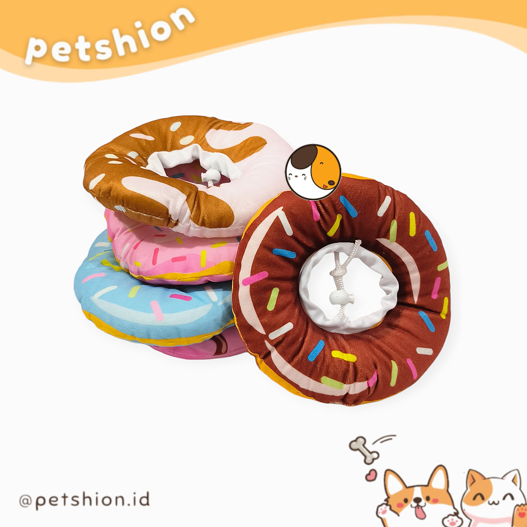 PETSHION | pet cone Elizabeth collar bantal kerucut pelindung leher hewan anjing kucing kecil besar 