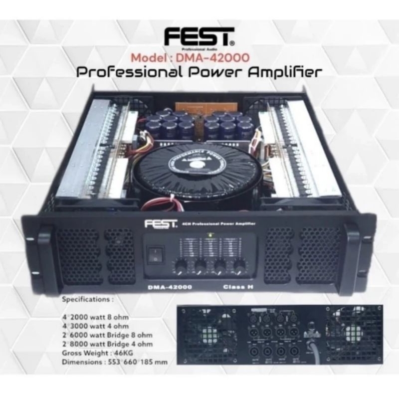 Professional power amplifier FEST 4 channel DMA 42000 Class H Original